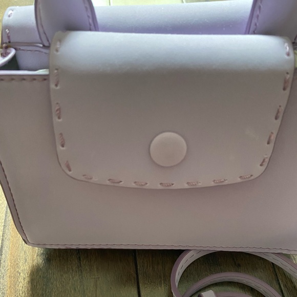 Zara Mini Crossbody Bag with Topstitching. Lilac Colour. - Picture 13 of 15